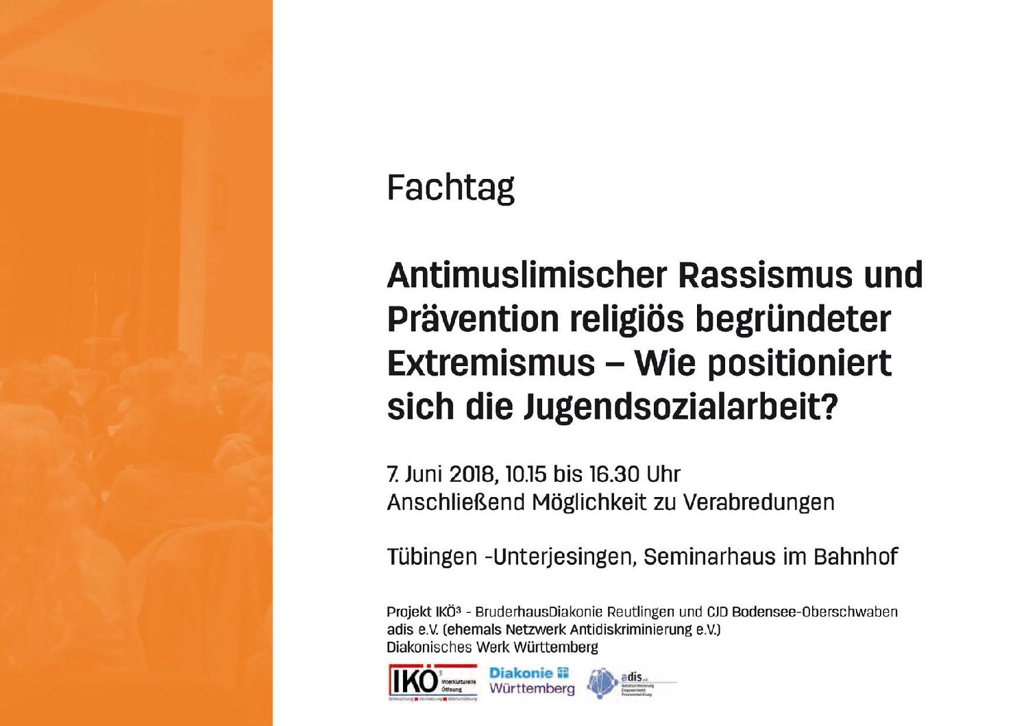 Fachtag am 7.6.18: Antimuslimischer Rassismus und Prävention religiös begründeter Extremismus